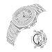 Huboler Men's Watch Iced Out Bling Diamonds Automatic Mechanical Stainless Steel Wrist Watches (Silver)