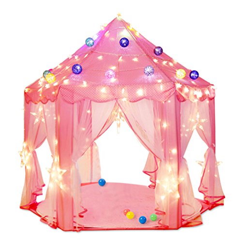 Princess castle play tent, kids play tent with star str…