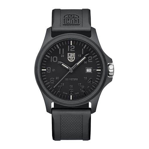 Luminox G Patagonia Carbonox Mens Watch 43 mm Military Watch  with Black Case/Dial/Band White Numbers Date Function 100m Water