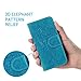 Compatible with iPhone 8 Plus Case, iPhone 7 Plus Case PU Leather Wallet Case Oil Wax Embossed Elephant TPU Inner Detachable Magnetic Credit Card Holders for iPhone 7 Plus & iPhone 8 Plus Blue