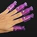 ReNext 10pcs Durable Reusable Plastic Nail Art Polish Soak Off Remover Wrap Cleaner Clip Cap Tool (Purple)