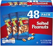 PLANTERS Salted Peanuts, 1 Oz. Bags (48 Pack) - Snack Size Peanuts with Sea Salt & Simple Ingredients - Co
