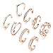 FINREZIO 7PCS Adjustable Toe Ring for Women Girls Open Tail Ring Flower Knot Simple Toe Ring Gifts Jewelry Set…