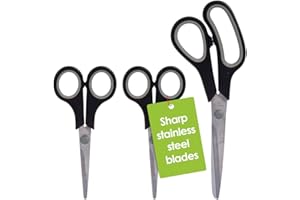 Desk Tech Multipurpose Utility Scissors Set, Stainless Steel Scissors for Home and Kitchen, School Supplies for Arts and Craf