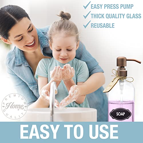 Bathroom Countertop Soap Dispensers Boston Round Glass Bottle, Rust