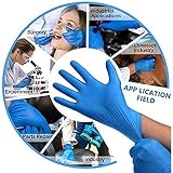 Fusion Vibes Blue Vinyl Gloves Latex Free Powder Free Large 100 Count view 7