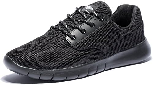 KENSBUY Adi Mens Breathable Comfortable Lace-up Running Shoes,Walk,Beach Aqua,Outdoor,Exercise,Athletic Sneakers EU46 All Black