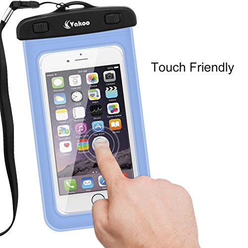 Vakoo Universal Waterproof Case, Waterproof Cellphone Dry Bag for Apple iPhone 6S, 6S Plus, iPhone 5, 5S, Galaxy S6, Note 5(Smartphone up to 6-Inch) with A Unique Neck Strap (Blue)
