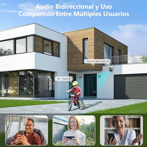 2NLF Cámara de Seguridad Exterior de 12MP con 360° PTZ, 3 Lentes Cámara WiFi con Visión Nocturna a Color, Zoom Digital 10X, Detección de Movimiento y Audio Bidireccional, Resistente al Agua IP66