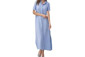 SERYU Plain Maxi Long Dress Women's Kaftan Cotton Long Sleeve Casaul Oversized Dress