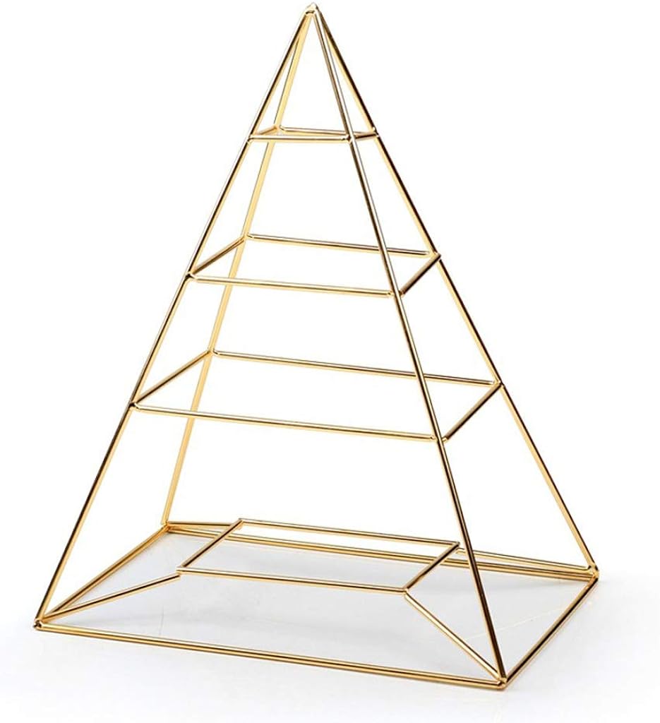 Wanfor Jewelry Display Storage, Pyramid Square Polygon Hanging Jewelry Organizer Metal Jewelry