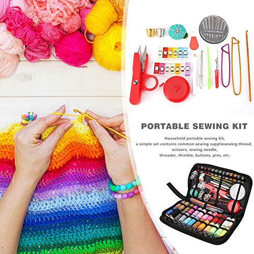 Crochet Hooks Set,282pcs/Set Portable Travel Sewing Box Kitting Needles Thread Stitching Kit - Thumbnail 7