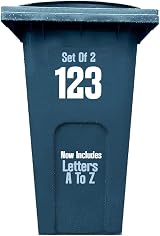 Personalised Wheelie Bin Numbers 1-999 and Letters A-Z Two Sets Waterproof Vinyl view 1