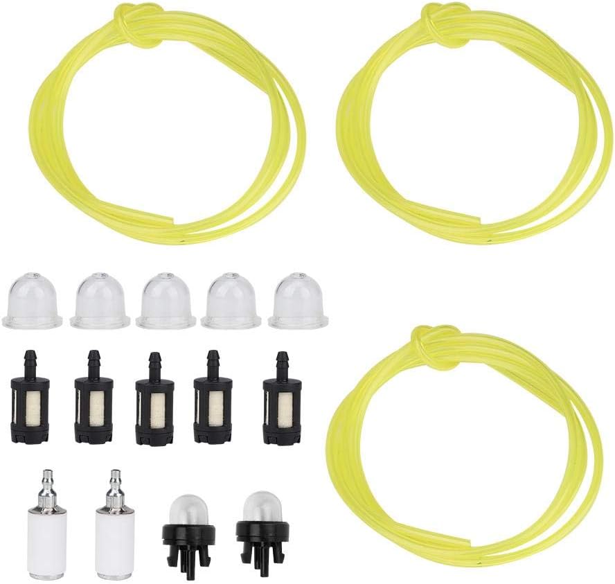Cafopgrill Petrol Strimmer Fuel Pipe, 1.5 Meters Gas Petrol Fuel Line Hose Gas Oil Tube Pipe with Snap in Primer Bulb and Fuel Filter