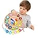 Lewo Wooden Educational Toys Shapes Sorting Teaching Clock Lacing Beads Games for Kids