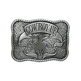 E-Clover Designer Silver Cowboy UP Horse Rodeo Western Belt Buckle for Men (Style01)