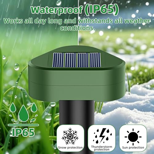 Solar Ultrasónico Ahuyentador de Topos 8 Piezas, Impermeable Repelente para Ratas Ultrasónico Solar Se Utiliza para Repeler Topos, Topillos, Serpientes y Lagartos Protege el Césped y Los Jardines