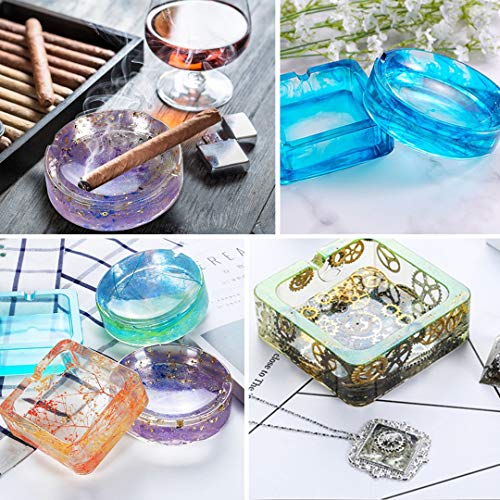 Ashtray Mold for Resin Kit, Epoxy Resin Molds Silicone for Square and