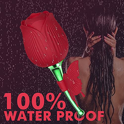 Rose Sucking Vibrator Toy with 10 Intense Suction 2 in 1 High Frequency Clit Sucker for Clitoris Nipple Stimulation G spot Clitoral Vibrator with Whirling Vibration,Adult Stimulator Sex Toys for Women