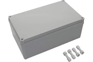 LeMotech Junction Box IP67 Waterproof Dustproof ABS Plastic Project Box for Electrical Outdoor Enclosure Gray 9.8 x 5.9 x 3.9 inch (250 x 150 x 100 mm)