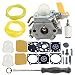 Hilom Carburetor with carb kit Fuel Filter Line for Homelite Ryobi Poulan Craftsman 30cc 26cc 25cc Trimmer Blower ZAMA C1U-H60 Carb Replace 308054013 308054012 308054004 308054008