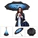 AWEOODS Double Layer Inverted Umbrella Cars Reversible Umbrella (Blue Daisy)