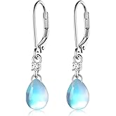 Moonstone Leverback Earrings 925 Sterling Silver Moonstone Earrings for Women Birthday Jewelry Gifts