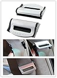 Nicebee 2Pcs Universal Fit Car Seatbelt Adjuster Clip Belt Strap Clamp Shoulder Neck Comfort Adjustment Child Safety Stopper Buckle Silver