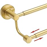 BESy Adjustable 16-26 Inches Double Bath Towel Bar for Bathroom SUS304 Stainless Steel Towel Holder, Hotel Style Wall Mount w