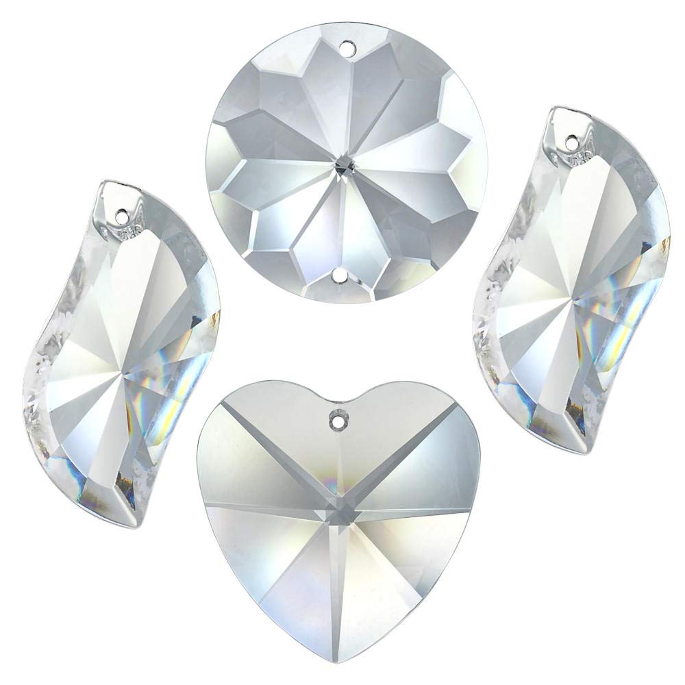 AMBROS crystal crystal set 4 pieces. 'Swing' 40-50mm Crystal 30% PbO ~ Feng Shui Suncatcher Rainbow Crystal