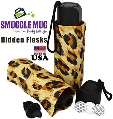 Umbrella Flask w/ Lid Seals &amp; Speed Pourer (Cheetah Print) by Smuggle Mug