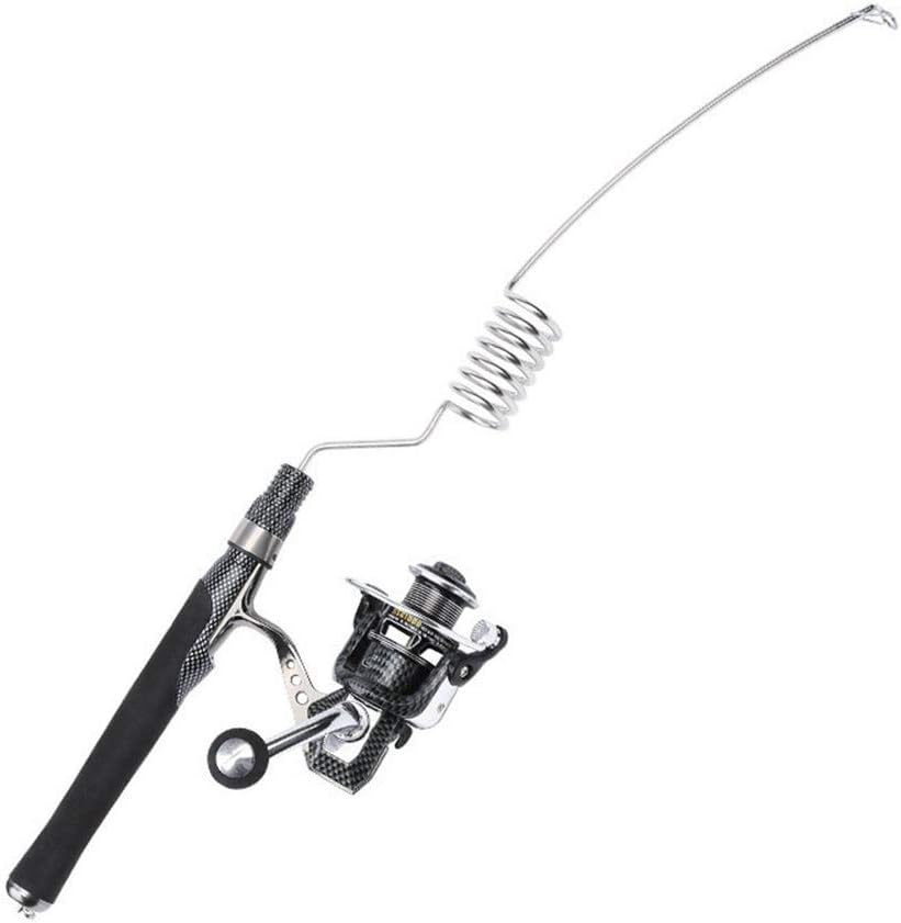 Emmrod Stainless Steel Elastic Fishing Rod 1000 Front unloading All-Metal Spinning Wheel Combination Ultra-Short Portable Fishing Rod Suitable for Fishing Boats Fishing Lake so on