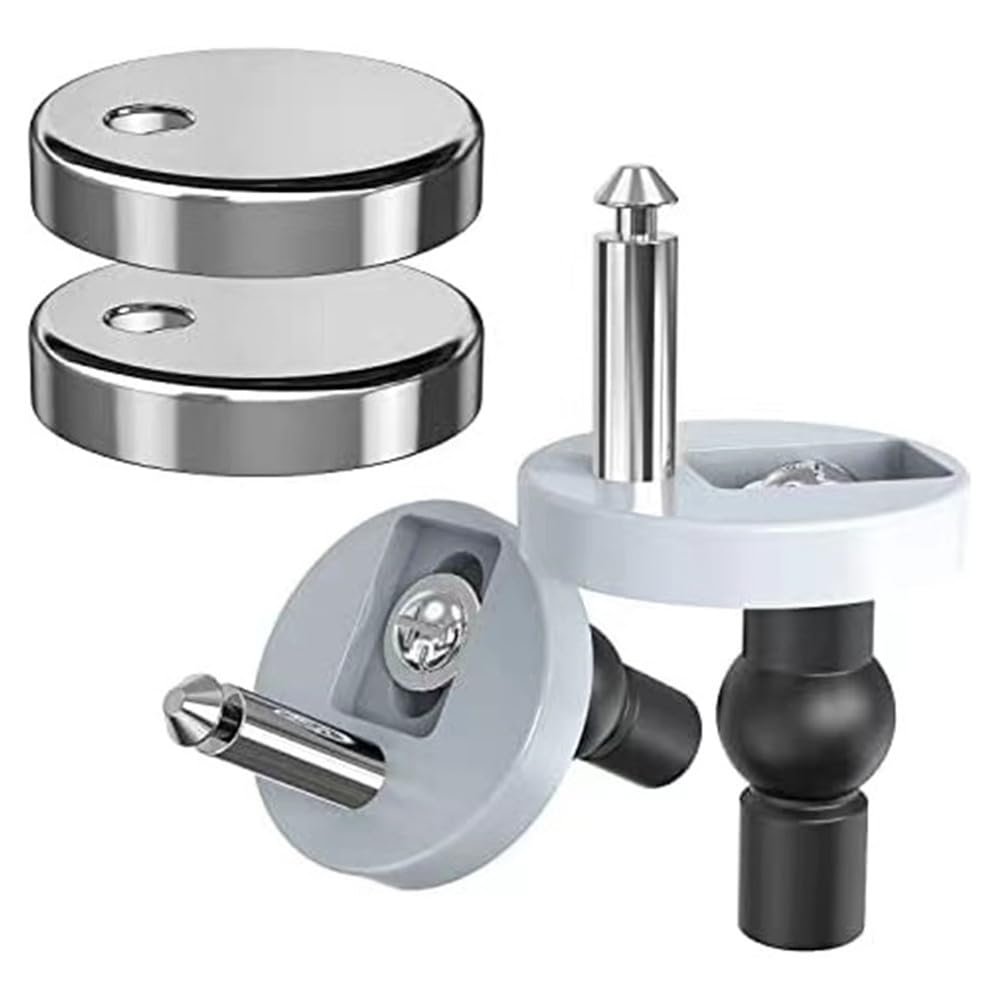 2 Pcs Quick Release Toilet Seat Fixings,Zinc Alloy Toilet Seat Replacement Hinge with Rubber Screw Fix for WC Toilet Blind Holes