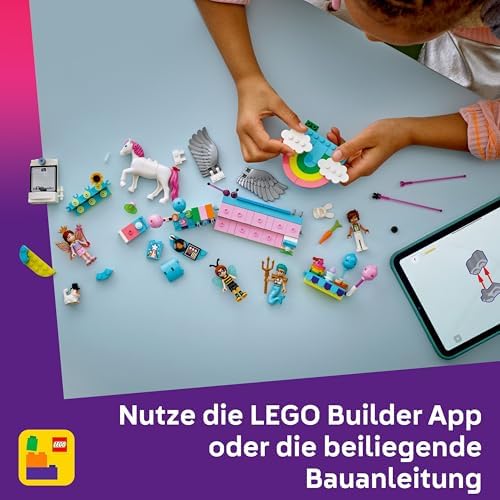 Friends Kostümparty mit Einhorn und Fee - Spielzeug für Mädchen ab 6 Jahren - Bühne, DJ-Pult, 4 Minipuppen, der Katze Churro und Einer Pferdefigur sowie lustigem Zubehör - Geschenkidee - 42661