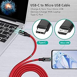 AGVEE 2 Pack 6ft USB-C OTG to Micro USB