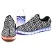[NEW SIZE VERSION] LeoVera Men's & Women's LED Shoes Luminous Flashing Sneakers LVYZ86-Grey-36