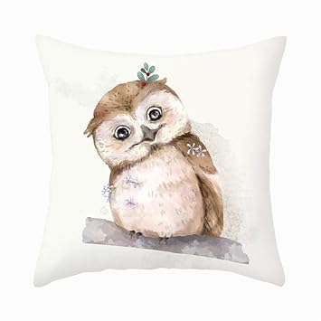 Fukeen Adorable Owl Wearing Flower Look At You Design Pillow Cases