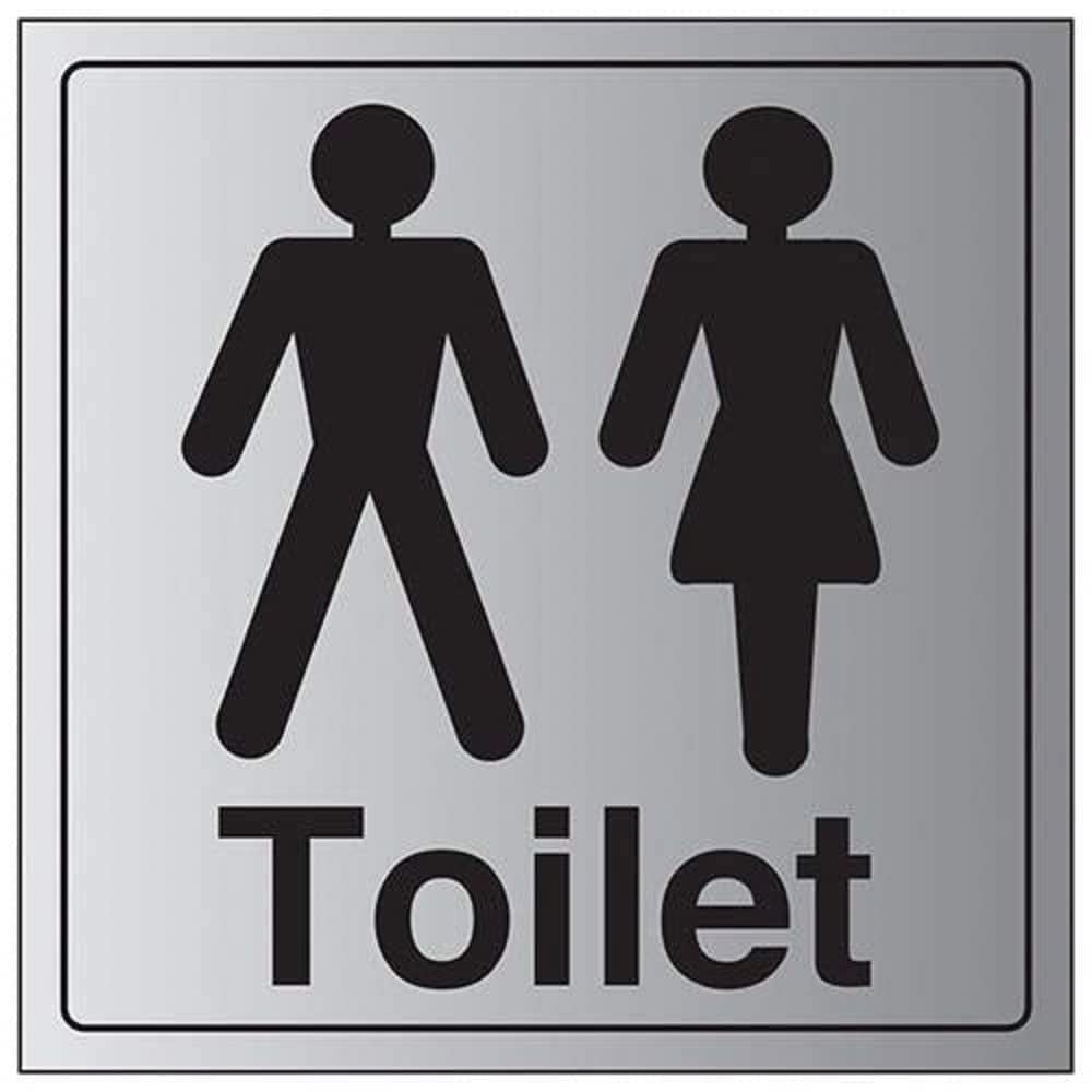 V Safety General Door-Gents/Ladies Toilet Sign - 150mm x 150mm - 1.6mm Alu Rigid Plastic — image 1