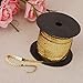 MagiDeal 100Yards Sequin Trim Ribbon String Gold