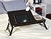 Espresso Wooden Lap Desk, Flip Top with Drawer, Foldable Legs for Laptop