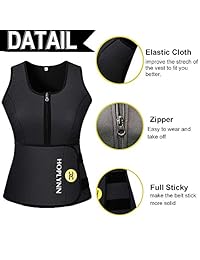 Chaleco de sudor para damaes Hoplynn, chaleco para entrenamiento para la cintura para la sauna de neopreno ajustable para la pérdida de peso (Ver la tabla de tallas).