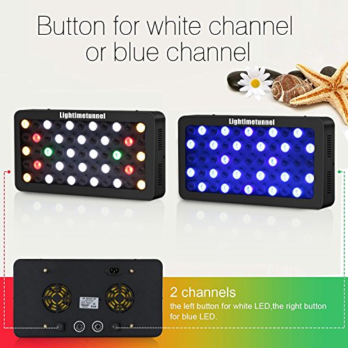 Lightimetunnel 165W LED Aquarium Light Full spectrum Dimmable Hood Lighting for LPS SPS Coral Reef Fish Tank - Thumbnail 2