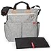 Skip Hop Diaper Bag: Iconic Duo Signature Function Forward Tote with Changing Pad & Stroller Attachement, Grey Melange