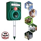 Solar Ultrasonic Animal Repellent, Wikoo Solar Ultrasonic Outdoor Animal Pest Repellent, Waterproof Animal Repeller Deterrent Scarer - Motion-Activated