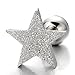 2pcs Star Stud Earrings for Men Women, Stainless Steel Screw Back, Satin Finished