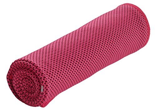 RiptGear Instant Cooling Towel - Ultra Thin Lightweight Design for Fitness and Exercise, Gym, Yoga, Sports, Pilates, Travel, Running and Hiking - Pink