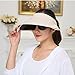 Eforstore New Chic Pure Color Wide Brim Sunhat Hat with Retractable Visor (Beige)