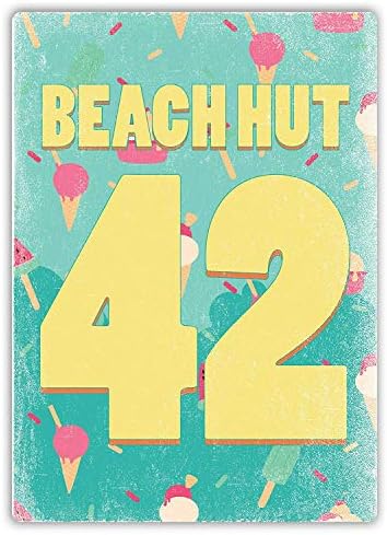 JIA KOAH Beach Hut Tin Sign Coffee Bar Garage Gym Wall Hanging Retro New Home Gifts Kitchen Metal Poster Decorations