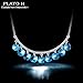 PLATO H Ocean Blue Drops Pendant Necklace with Swarovski Crystals Valentine's Day Gift for Her, 18