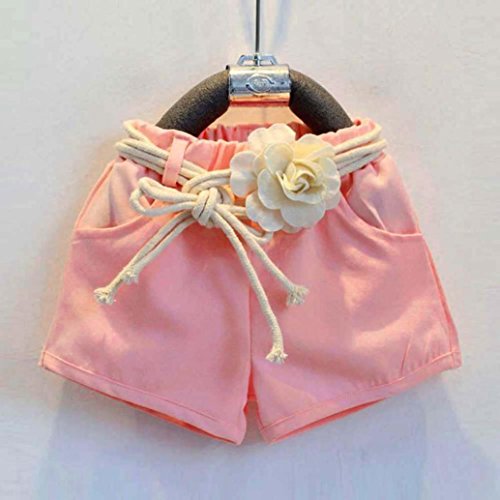 TIFENNY Clearance Baby Girls Print Sleeveless T-Shirt+Shorts+Belt Outfits Clothes Set (3/4T) - Thumbnail 3